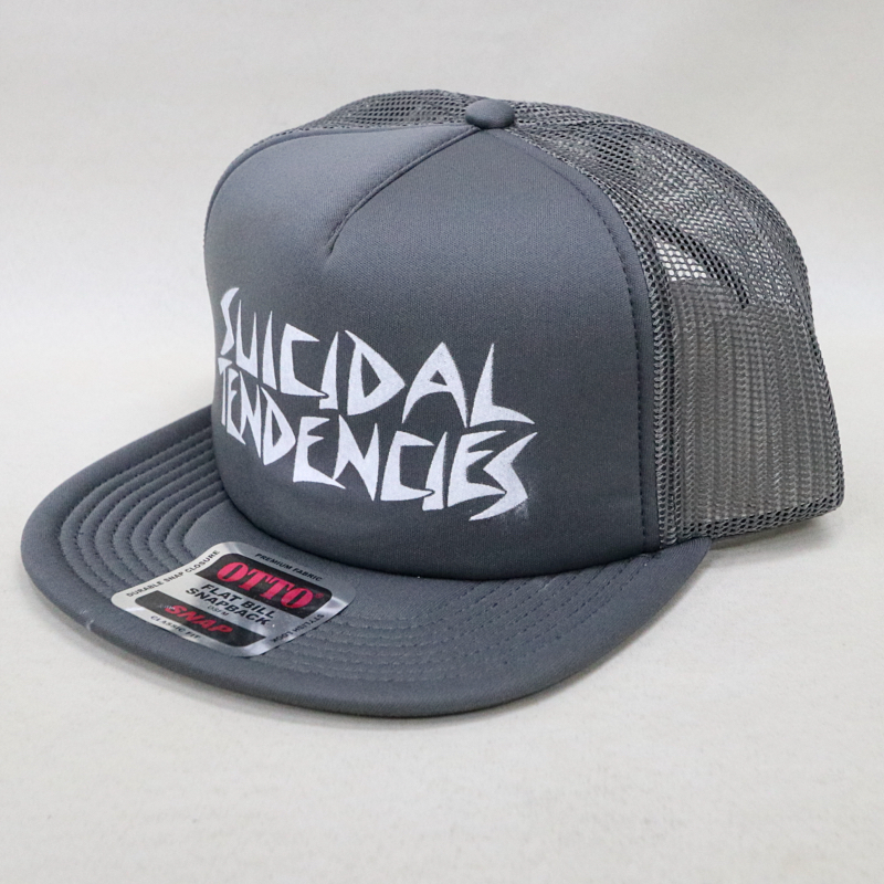 suicidal tendencies flip mesh hat charcoal grey