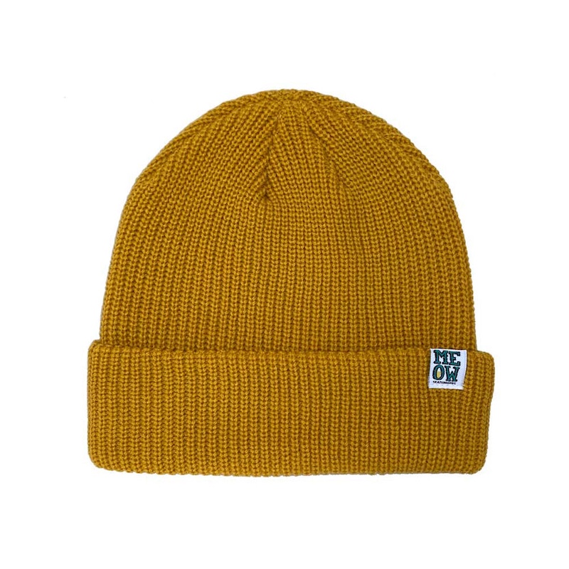meow logo stacked beaine mustard